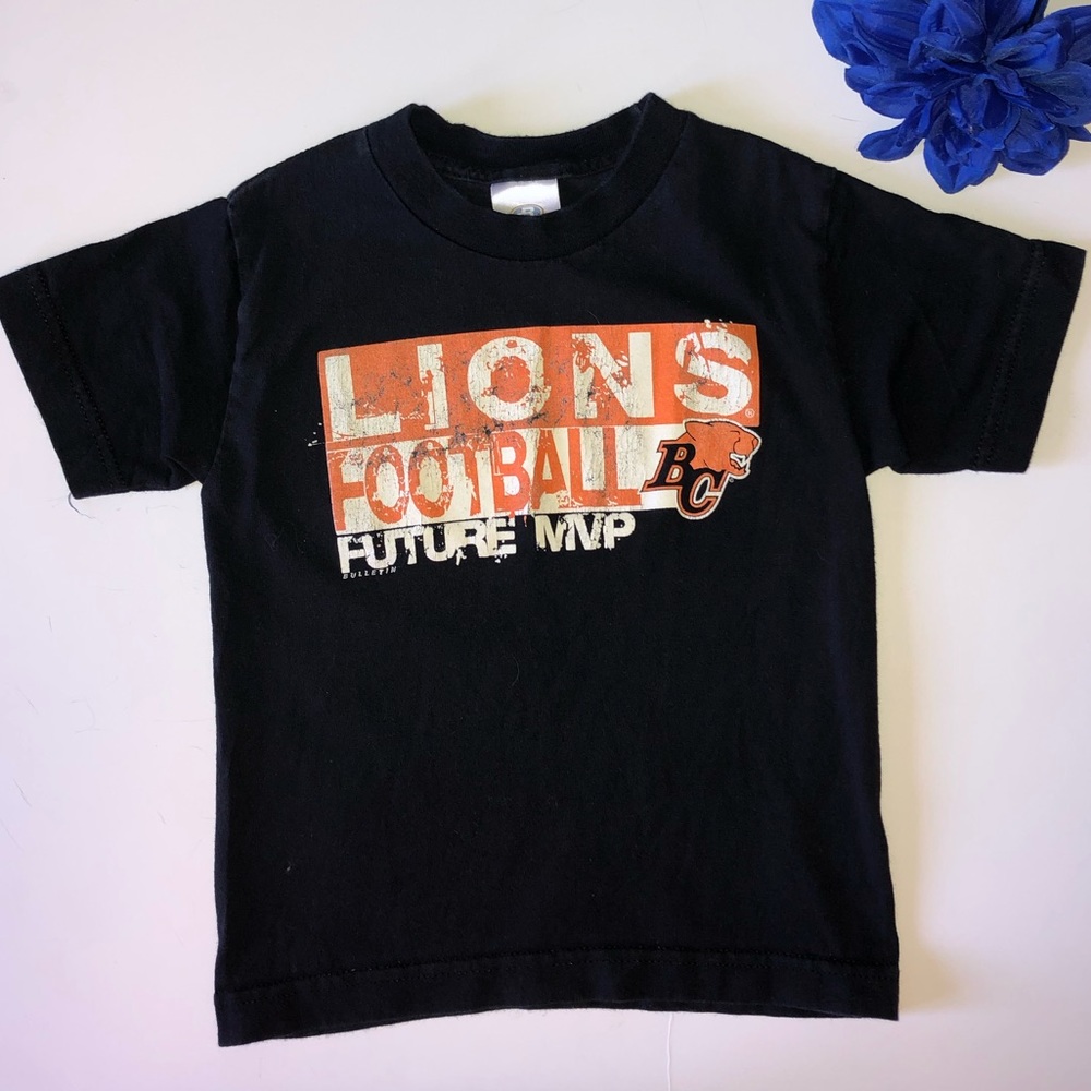 BULLETIN BLACK SHORT SLEEVE SMALL BC LIONS SHIRT
